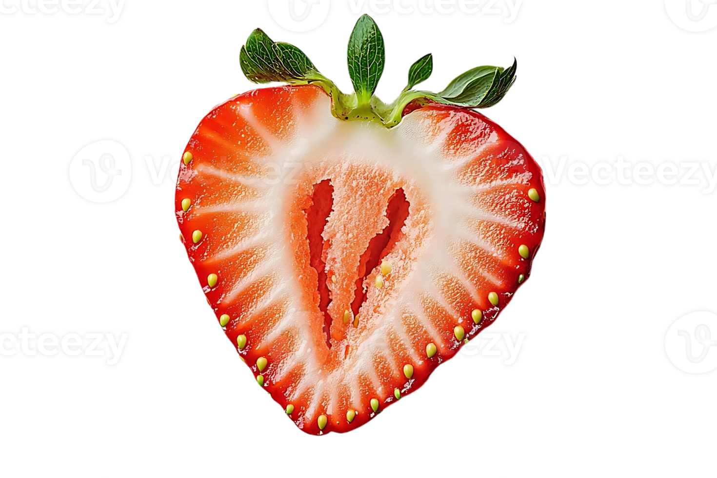 A Sliced Strawberry with a Transparent Background, a Perfect Image for Digital Design and Food Photography png