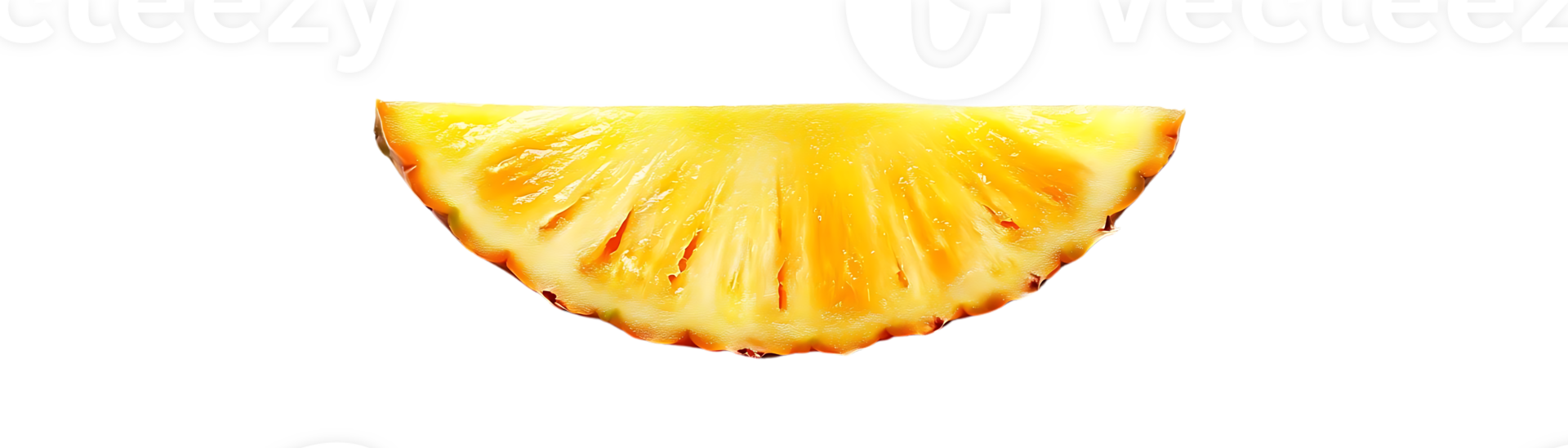 A Single Slice of Pineapple on a Transparent Background, Perfect for Your Next Tropical Project png