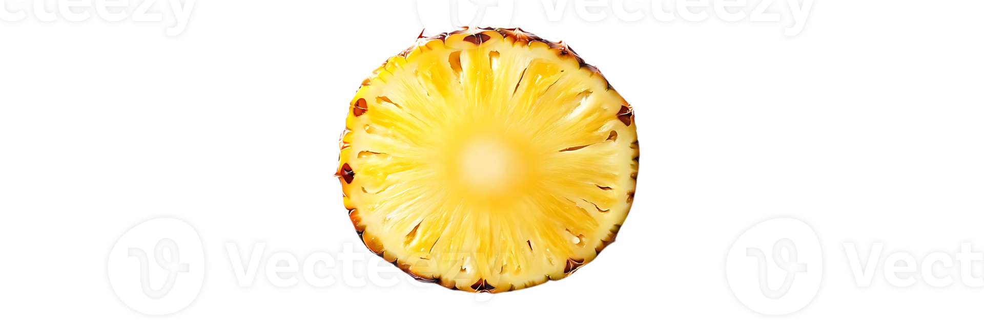 A Sliced Pineapple on Transparent Background, A Tropical Fruit with Golden Flesh and a Brown Outer Shell png