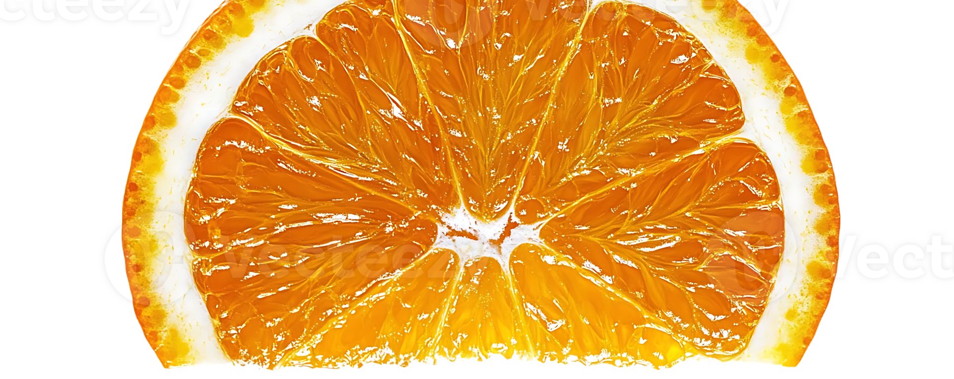 A Close-Up Look at a Juicy Orange Slice with a Transparent Background png