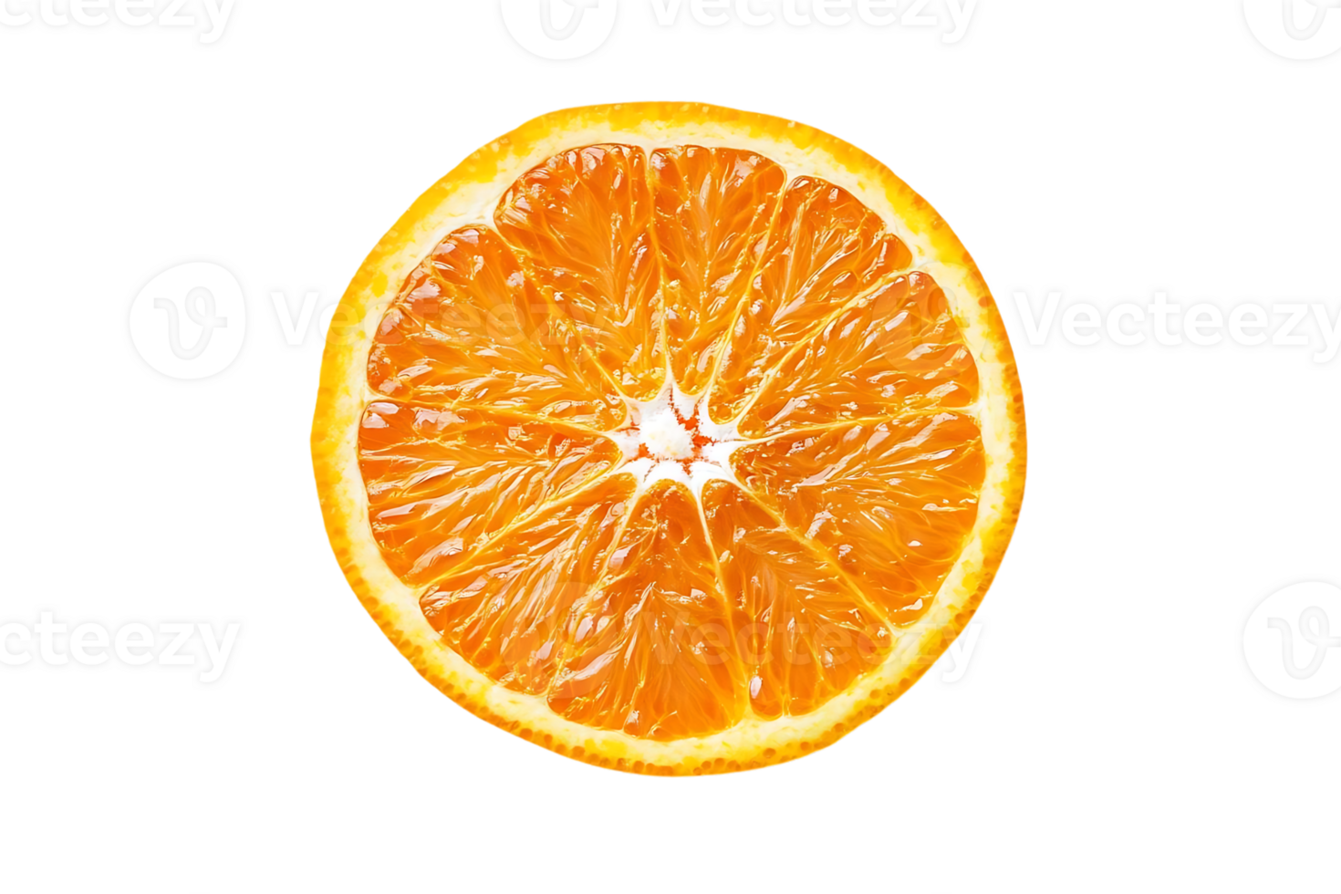A Juicy Slice of Orange with a Transparent Background, Perfect for Your Next Project or Design png