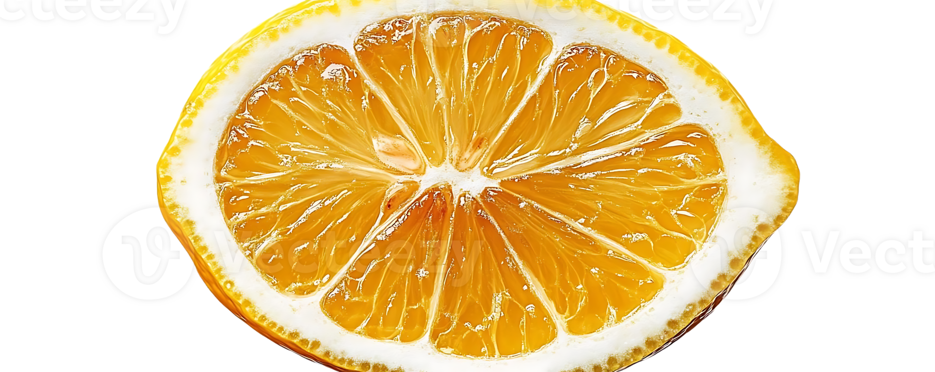 A Freshly Cut Lemon Slice with a Transparent Background, Perfect for Adding a Zing to Your Designs. png