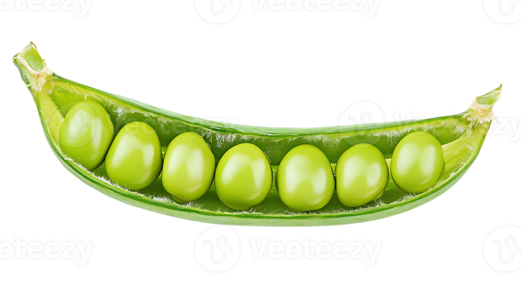 Fresh Green Peas in a Pod on a Transparent Background png
