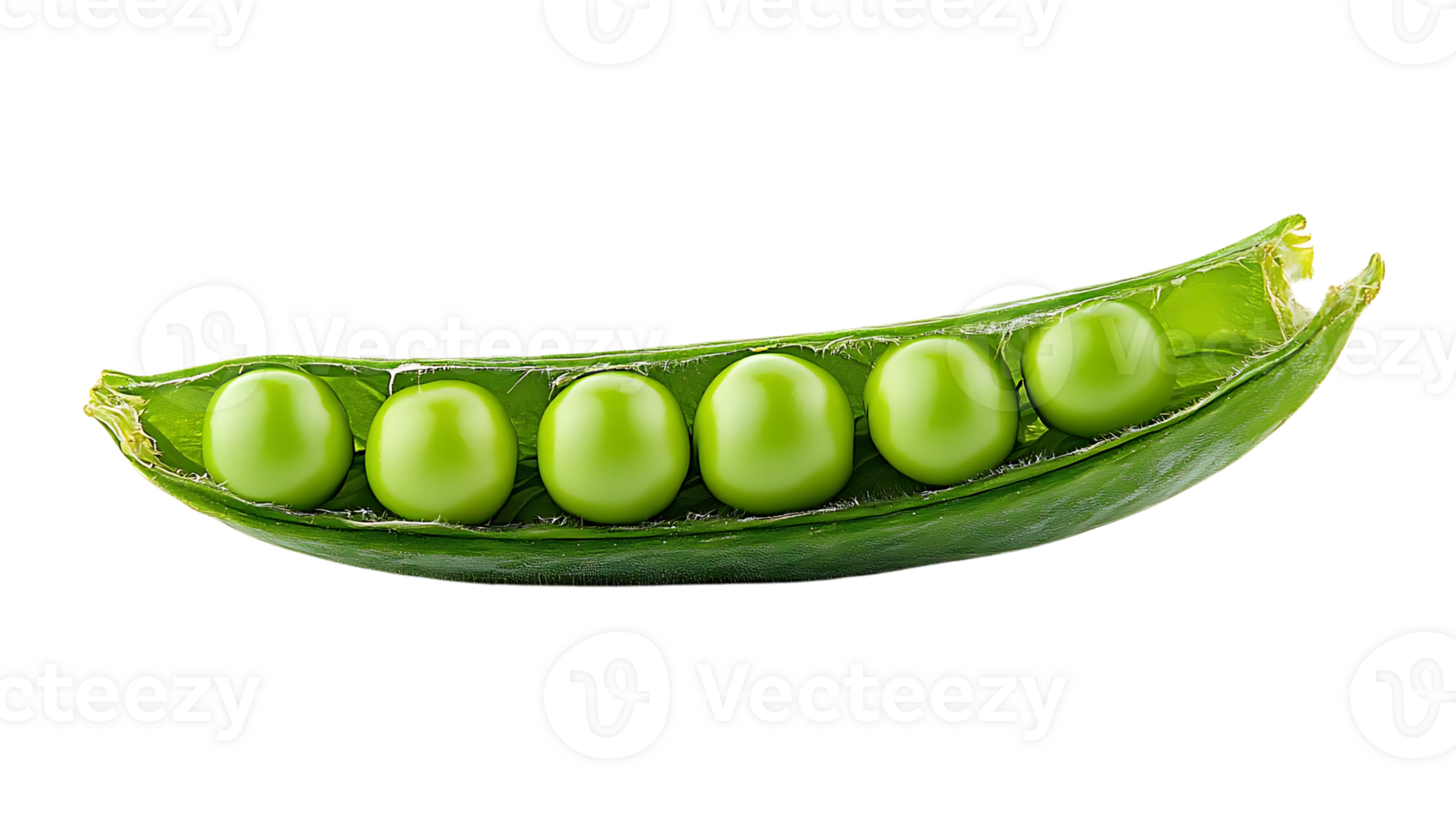 Fresh Green Peas in Pod with Transparent Background, Isolated on Black png
