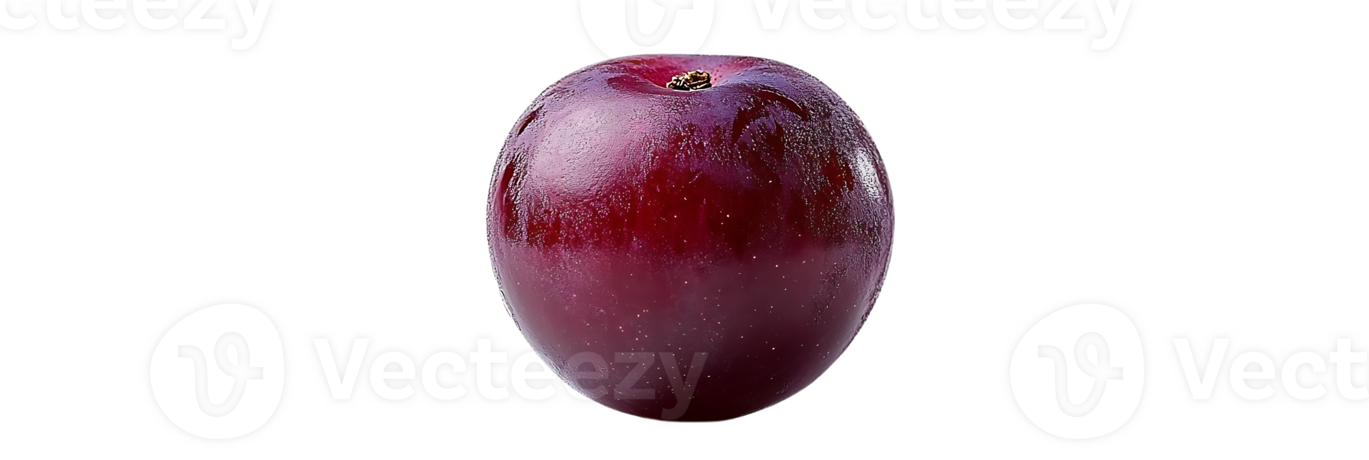 A Single Red Plum with a Transparent Background, Isolated Against a Black Background png