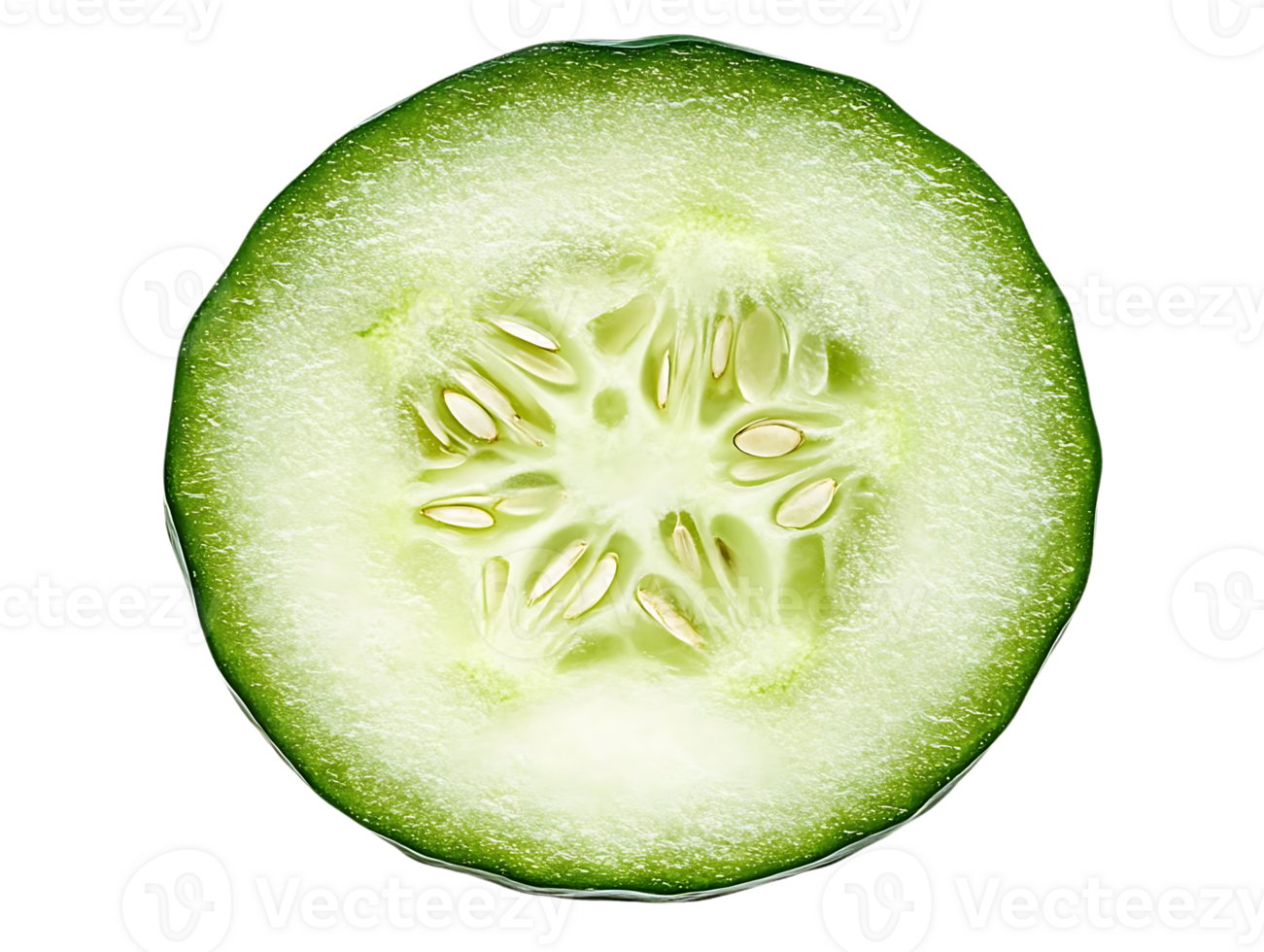 Fresh Cucumber Slice with Transparent Background, Perfect for Healthy Food and Drink Images png