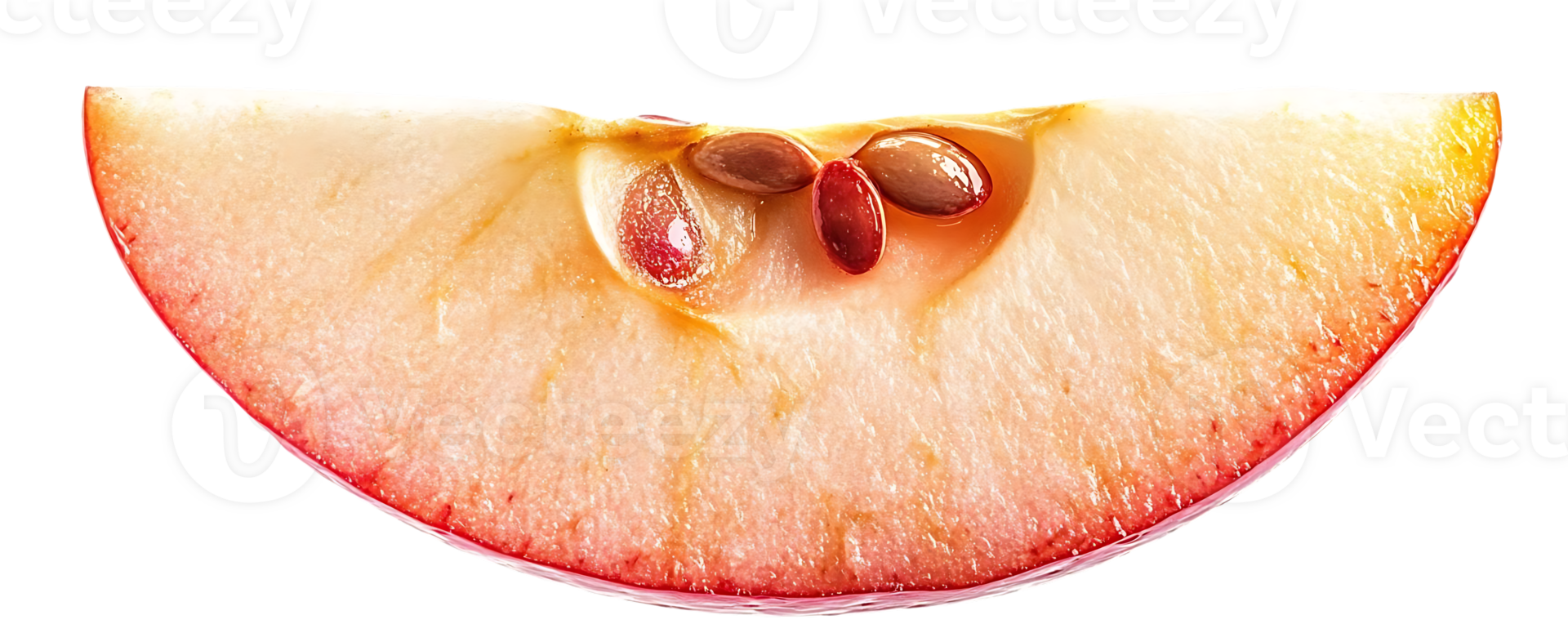 A Close-Up View of a Sliced Apple with a Transparent Background png