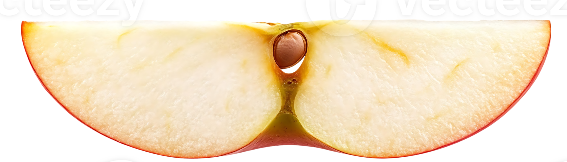 A Fresh Slice of Red Apple with Transparent Background, Isolated on Black, Juicy and Delicious png