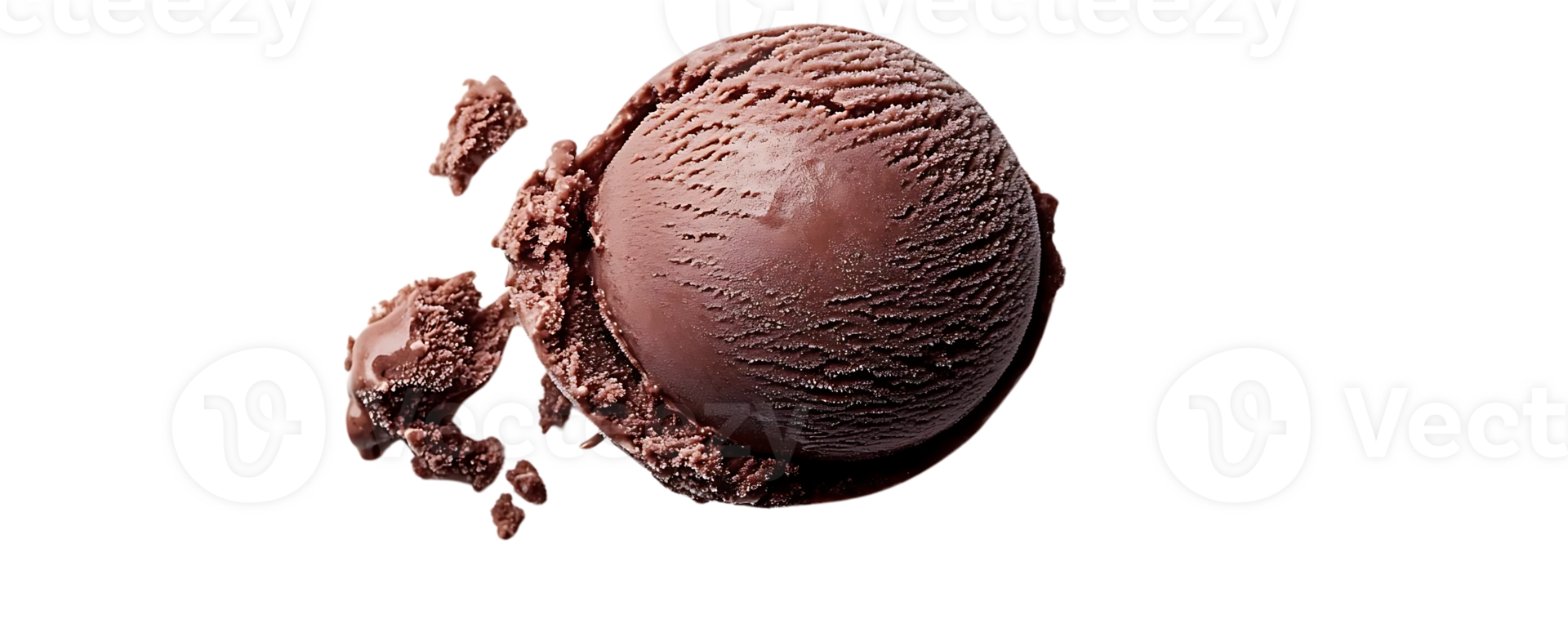 Chocolate Ice Cream Scoop with a Transparent Background, Melted Chocolate Ice Cream with a Transparent Background, Chocolate Ice Cream on Black Background png