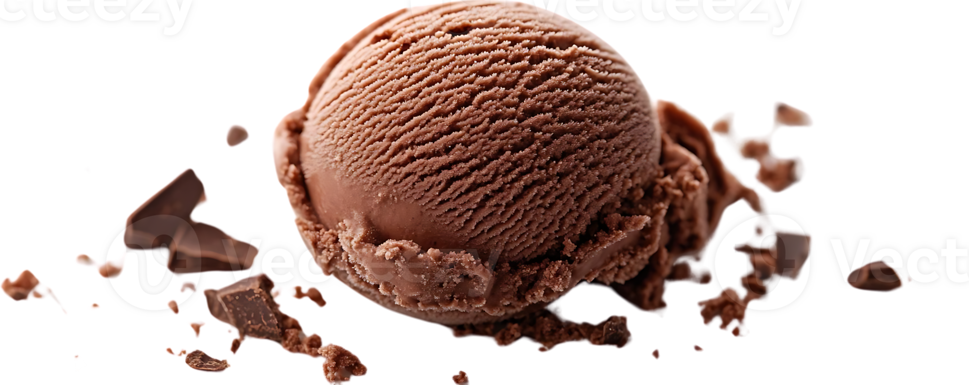 Chocolate Ice Cream Scoop with Transparent Background, Delightful Dessert with a Smooth Texture and Rich Flavor png