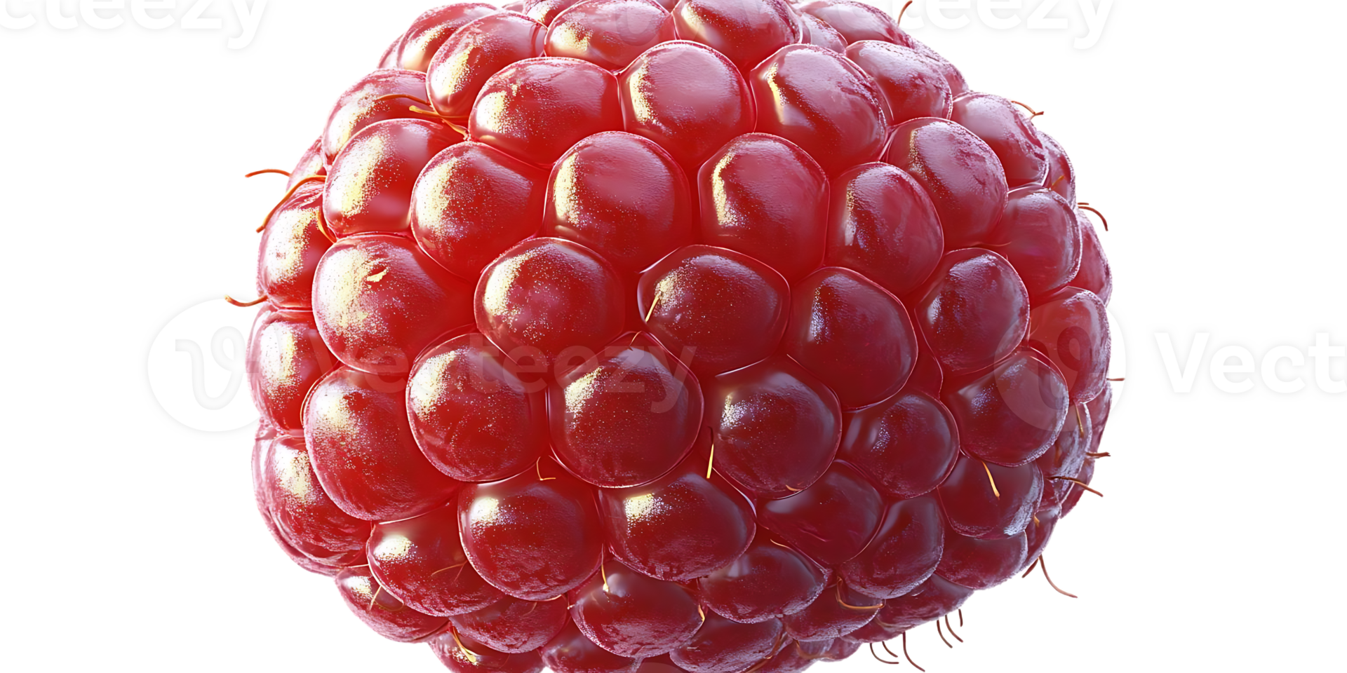 A Single Raspberry with a Transparent Background, Showing its Detailed Texture png