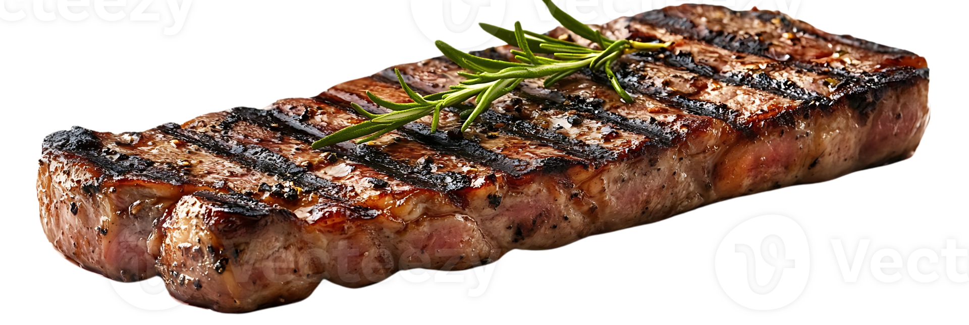 Grilled Steak with Rosemary on a Transparent Background - Perfect for Your Recipe or Menu png