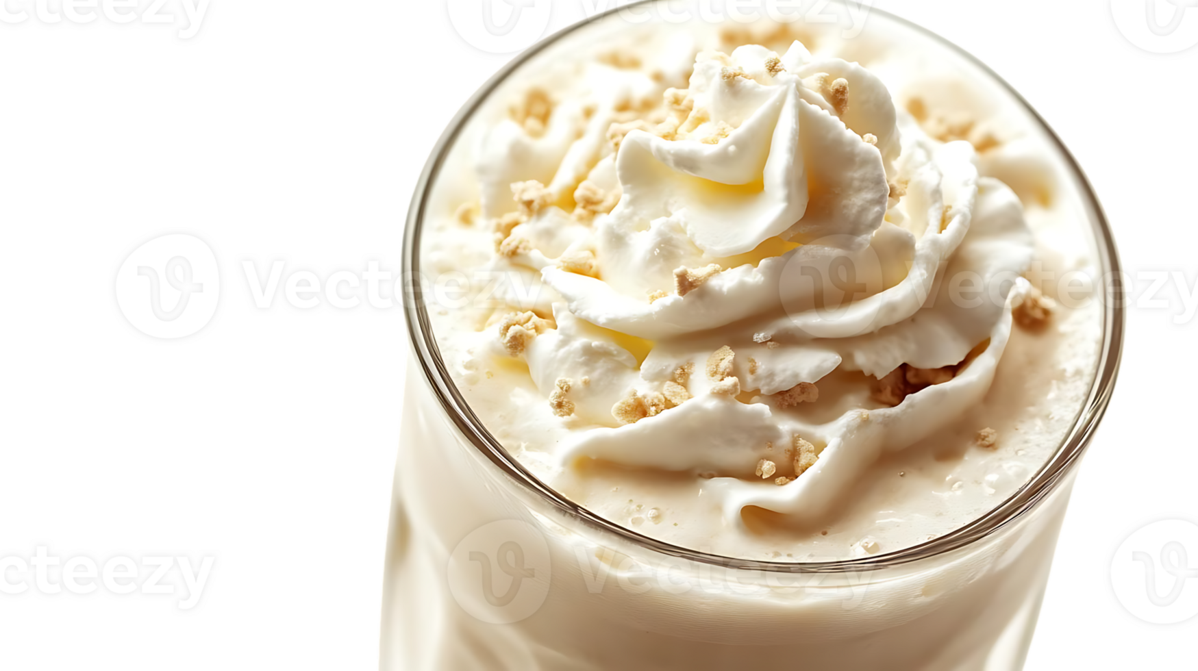 Creamy Whipped Cream Topped Milkshake with Crumbs, Enjoy a Delicious Treat with a Transparent Background png