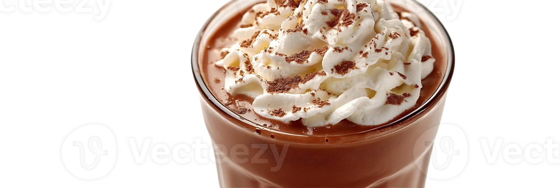 Chocolate Milkshake Topped with Whipped Cream and Cocoa Powder, A Delicious and Refreshing Treat with a Transparent Background png
