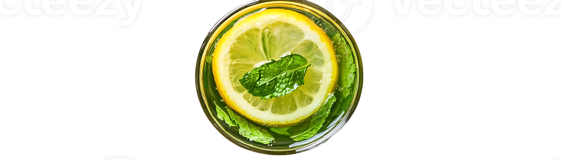 Refreshing Lemon Mint Drink with a Transparent Background png