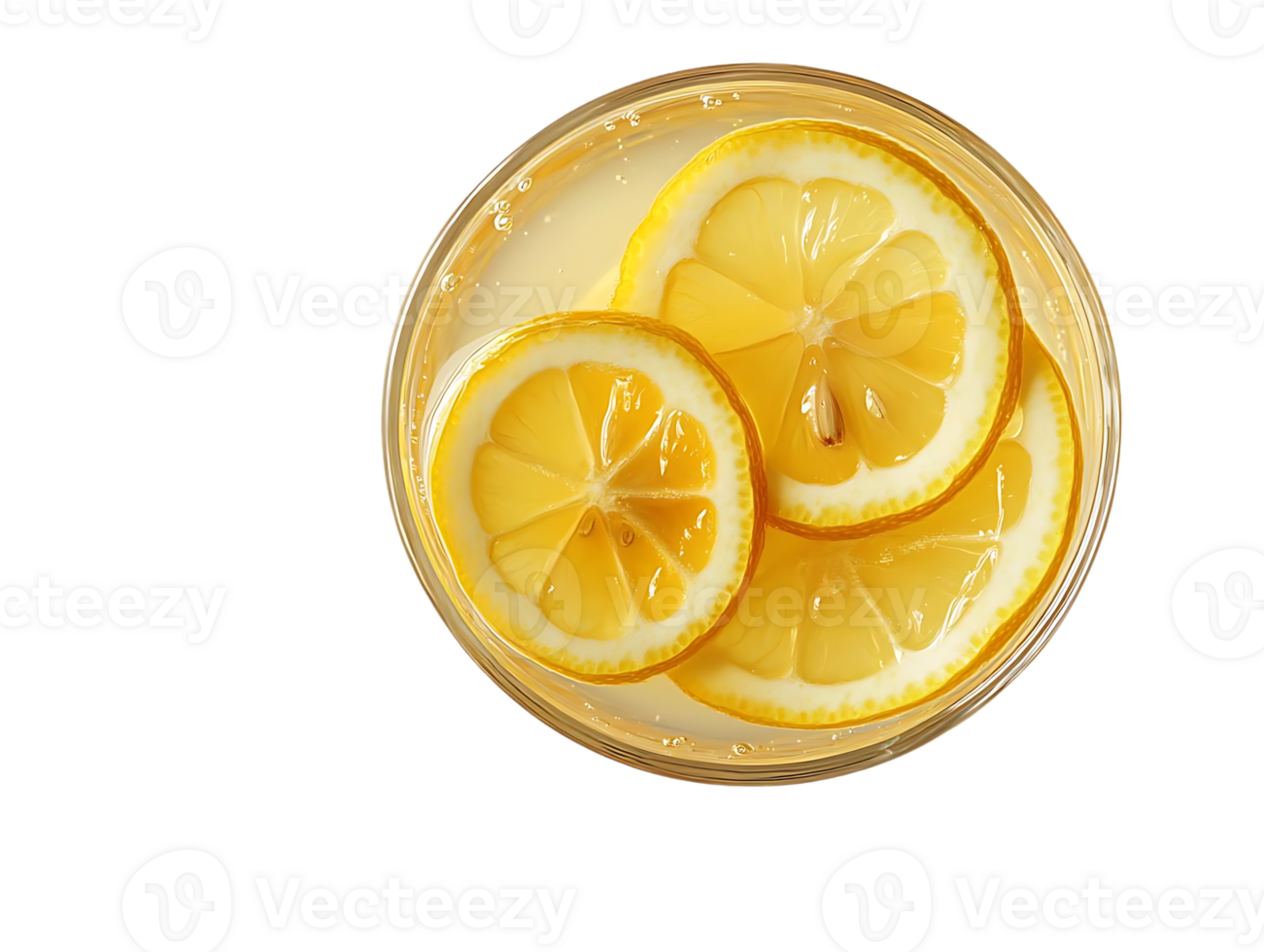 Lemon Slices Floating in a Glass of Lemonade with a Transparent Background png
