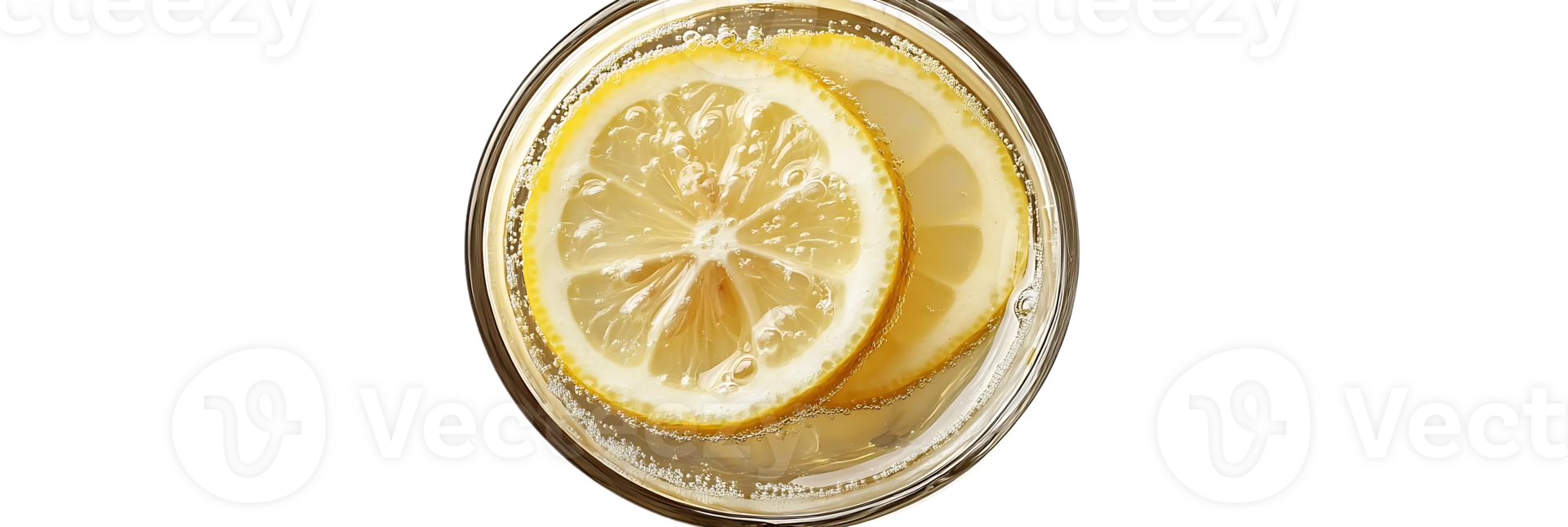 Lemon Slices Floating in Sparkling Water with a Transparent Background png