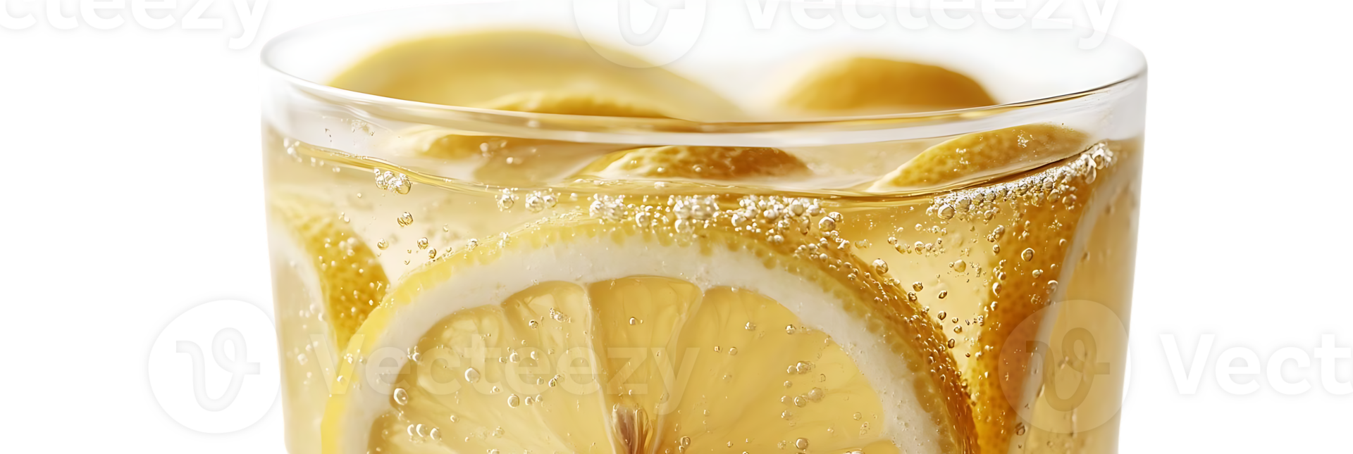 Refreshing Lemon Soda with Bubbles on a Transparent Background png
