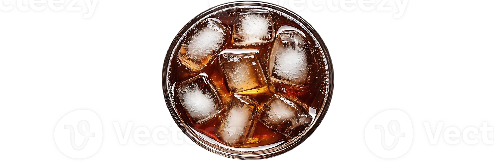 A Refreshing Glass of Cola with Ice Cubes on a Transparent Background png