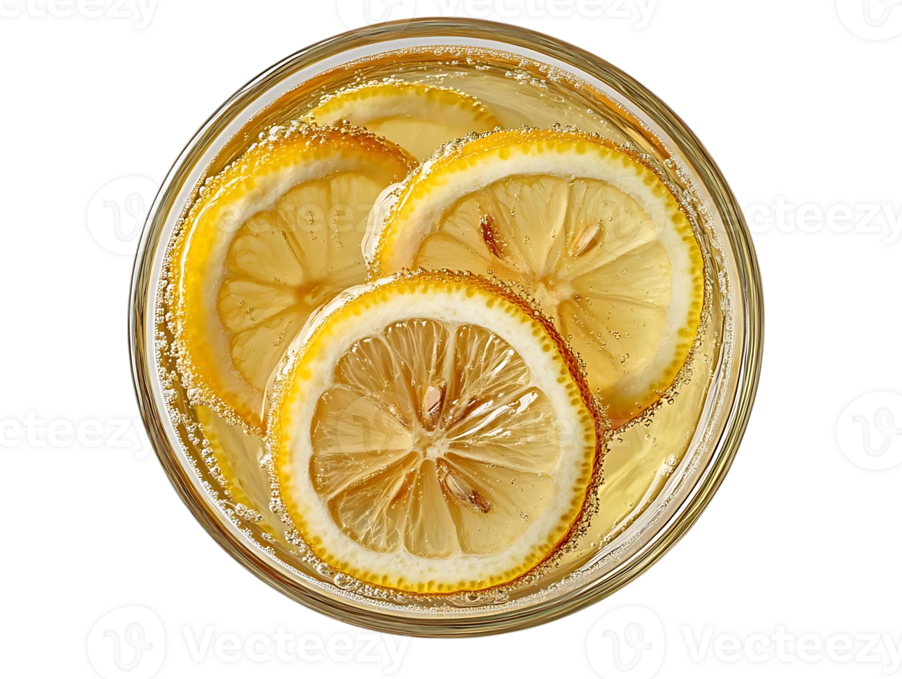 Lemon Slices in Sparkling Water with Transparent Background png