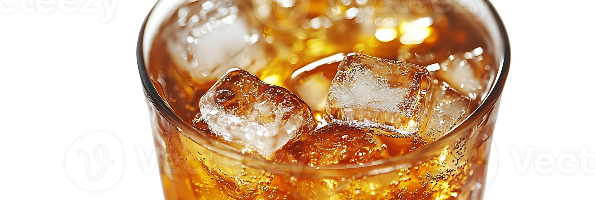 Ice Cubes Cooling Down a Glass of Refreshing Cola with a Transparent Background png