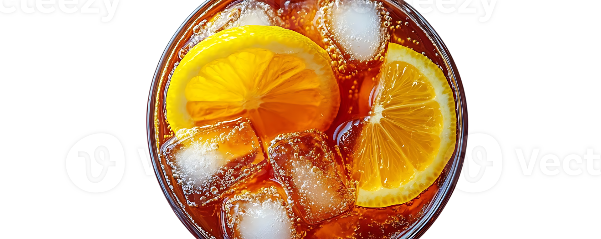 Refreshing Iced Tea with Lemon and Ice, A Delicious Summer Drink with a Transparent Background png