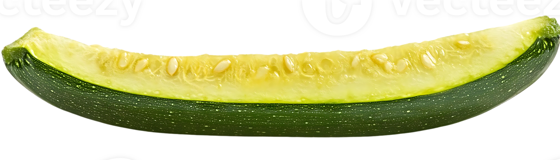 Zucchini Slice with Transparent Background, a Fresh and Vibrant Green Vegetable png