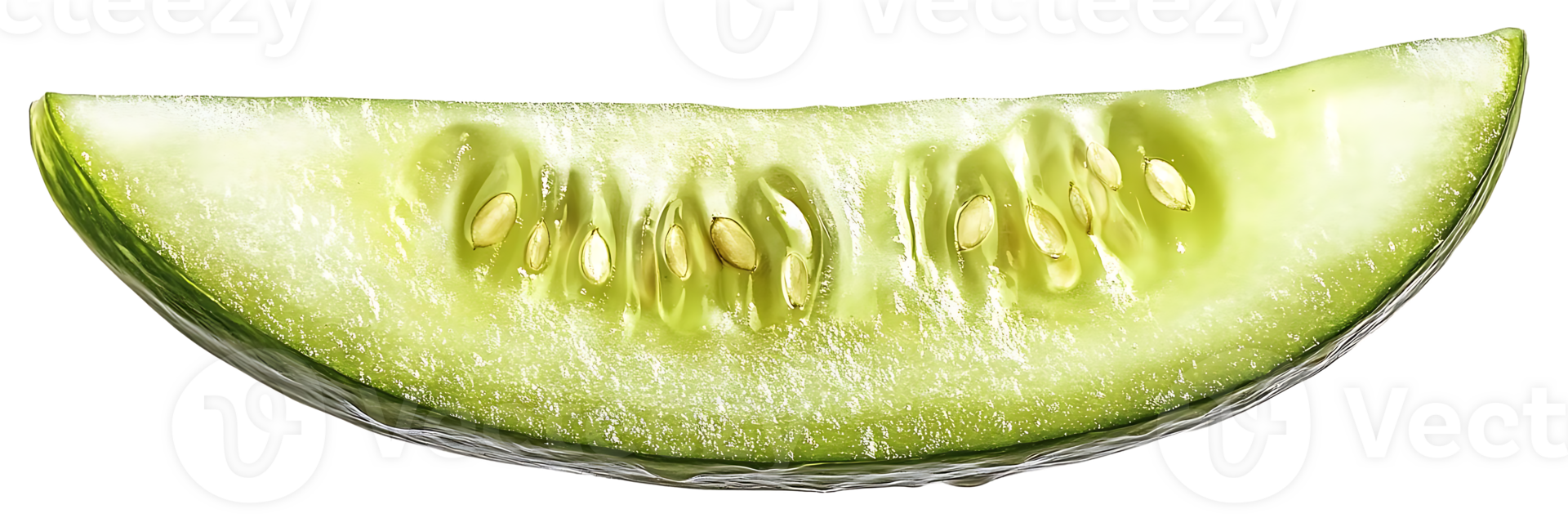 A Single Cucumber Slice Showcasing its Transparent Background, with Visible Seeds and Juicy Texture, for a Refreshing and Healthy Image. png