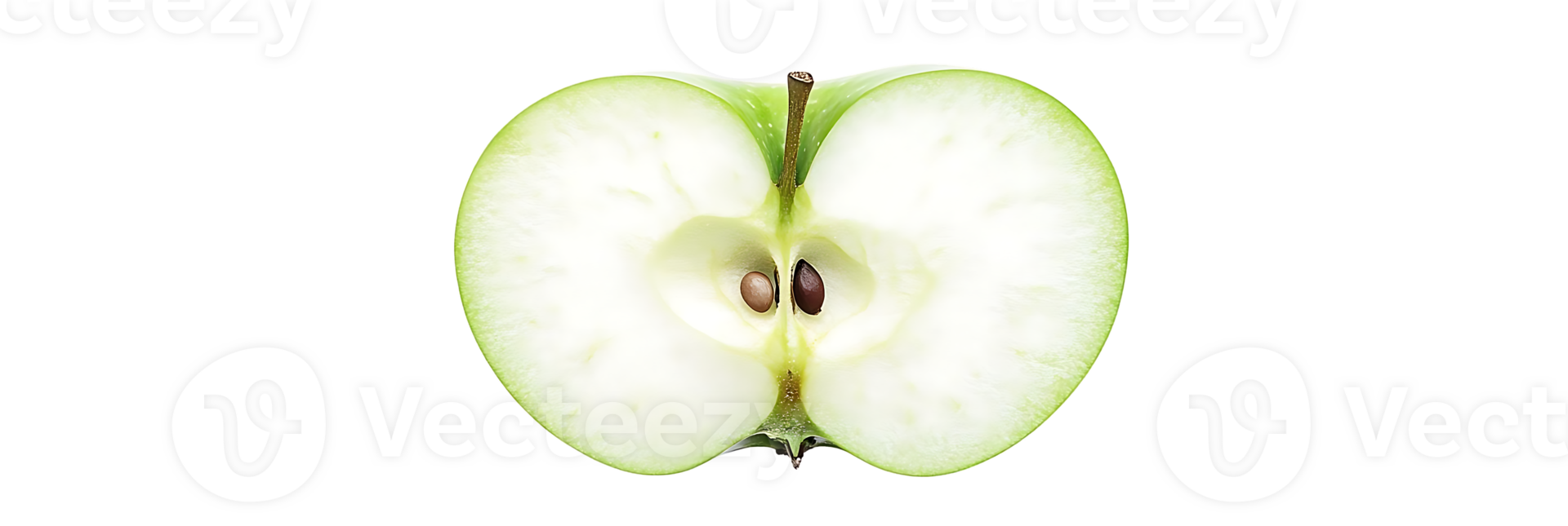 A Sliced Green Apple with Transparent Background, A Perfect Image for Design and Decoration png
