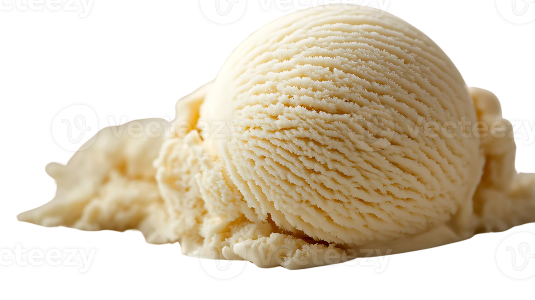 Vanilla Ice Cream Scoop with Transparent Background, Delicious and Creamy Treat png