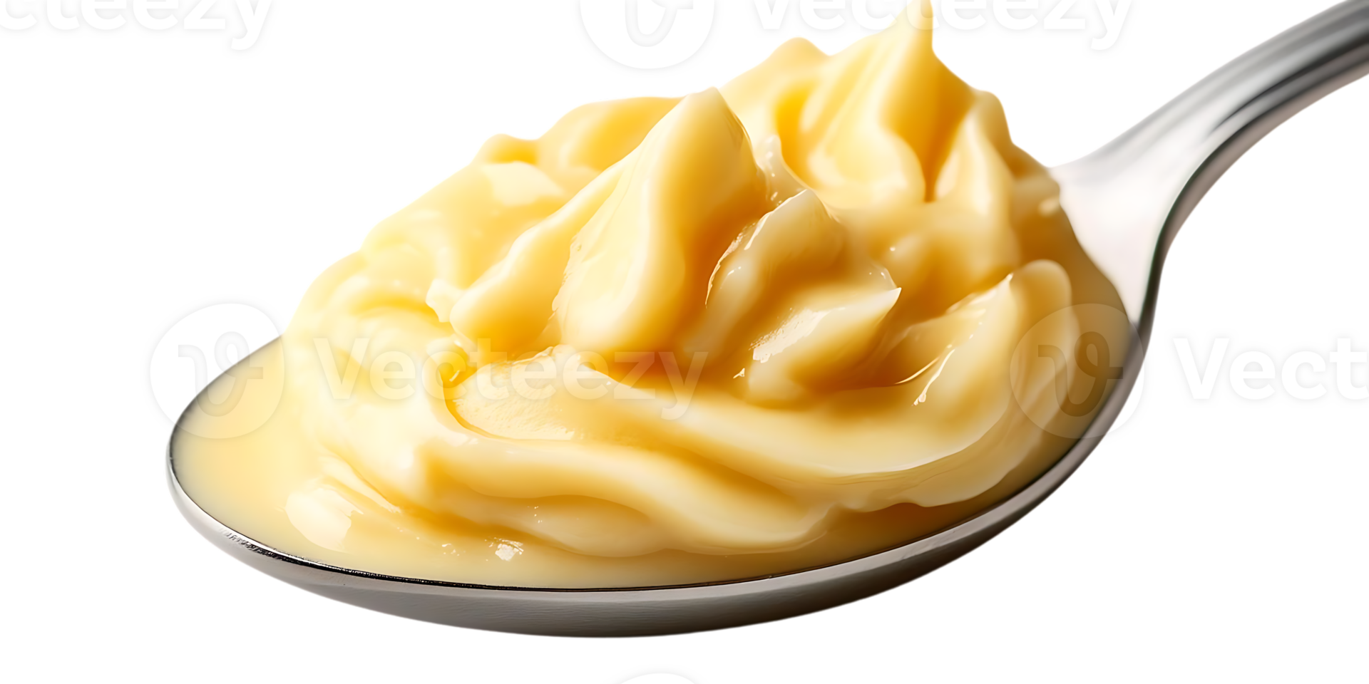 Spoonful of Creamy Yellow Butter, Transparent Background, Isolated png