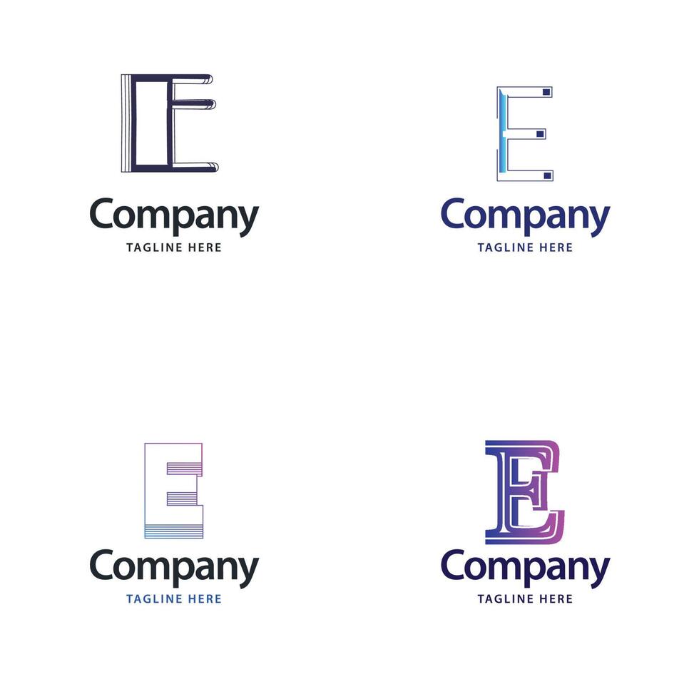 Letter E Big Logo Pack Design Creative Modern logos design for your business vector