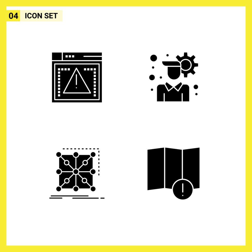 Stock element Icon Pack of 4 Line Signs and Symbols for file app error user setting complex Editable element Design Elements vector