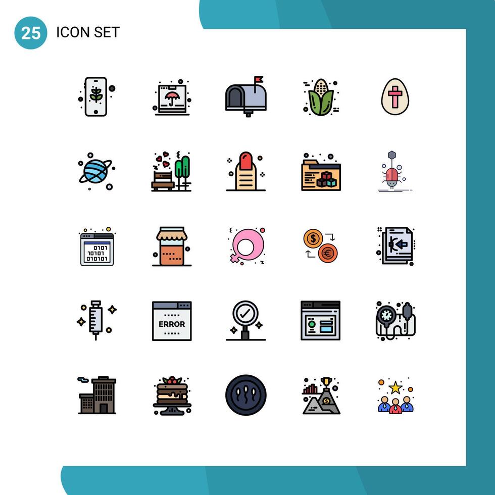 Set of 25 Modern UI Icons Symbols Signs for thanksgiving cob shipping autumn email Editable element Design Elements vector