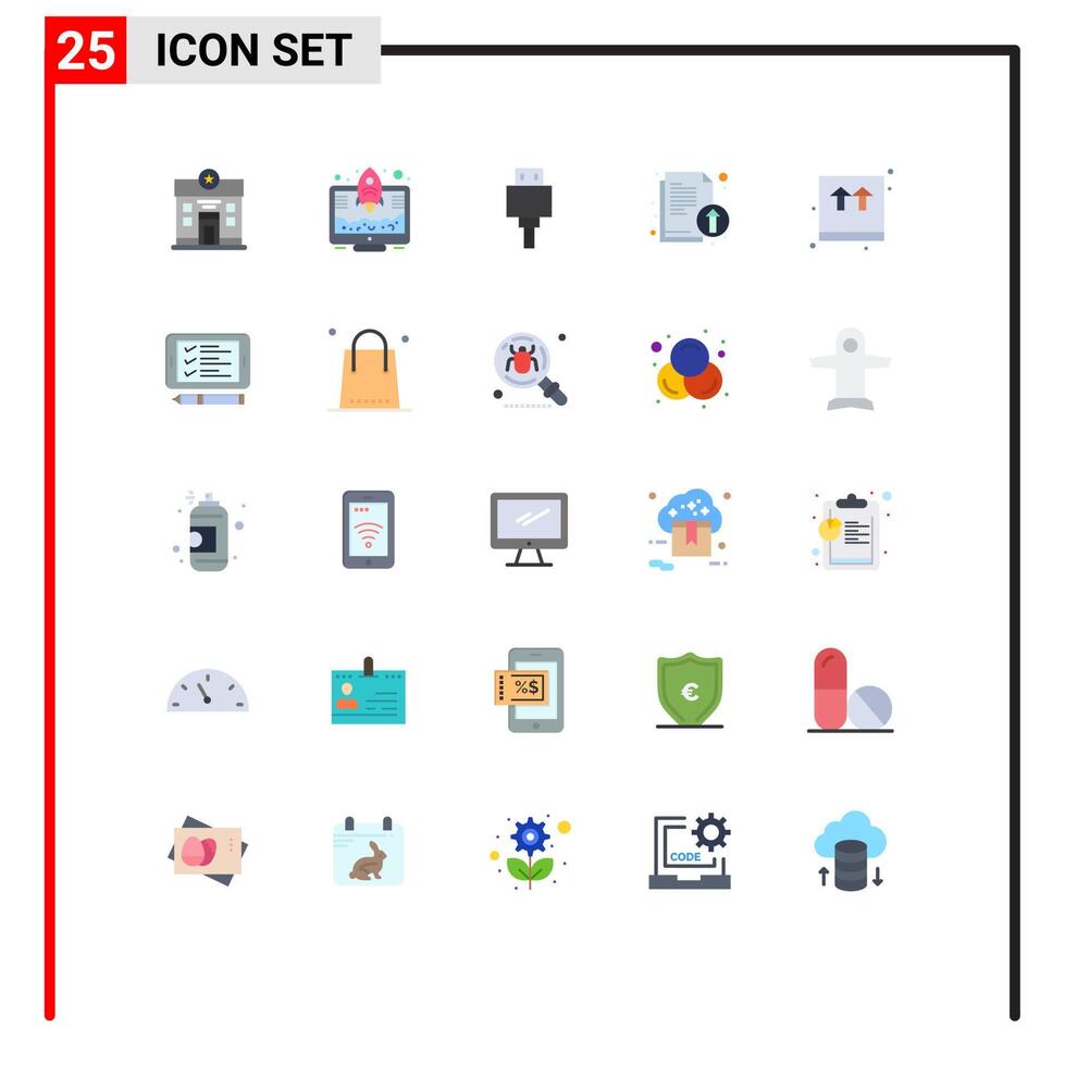 25 Thematic element Flat Colors and Editable Symbols of ecommerce literature devices file documents Editable element Design Elements vector
