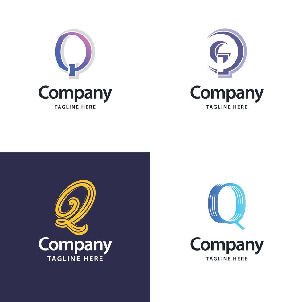Letter Q Big Logo Pack Design Creative Modern logos design for your business vector