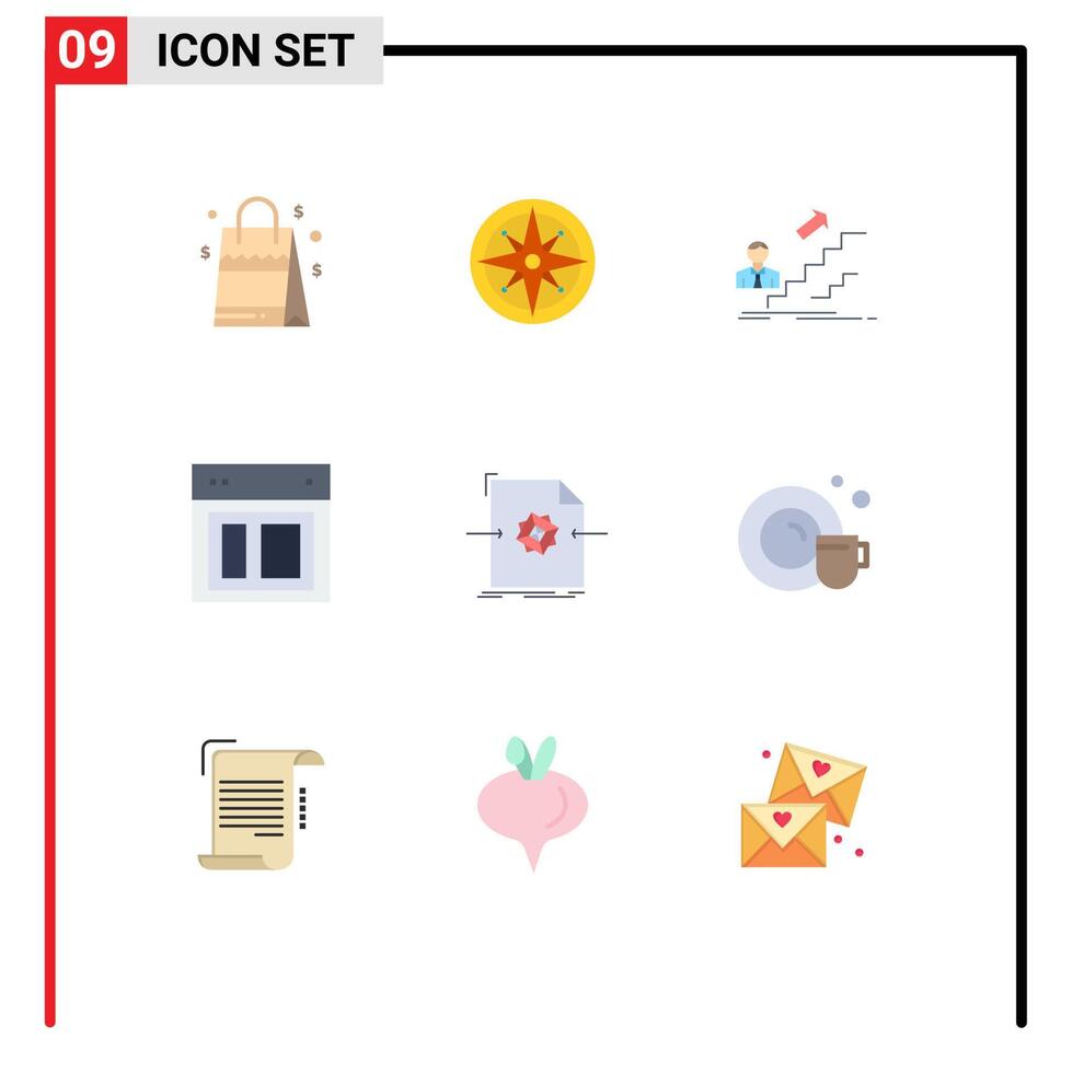 9 Flat Color concept for Websites Mobile and Apps web layout position design leader Editable element Design Elements vector