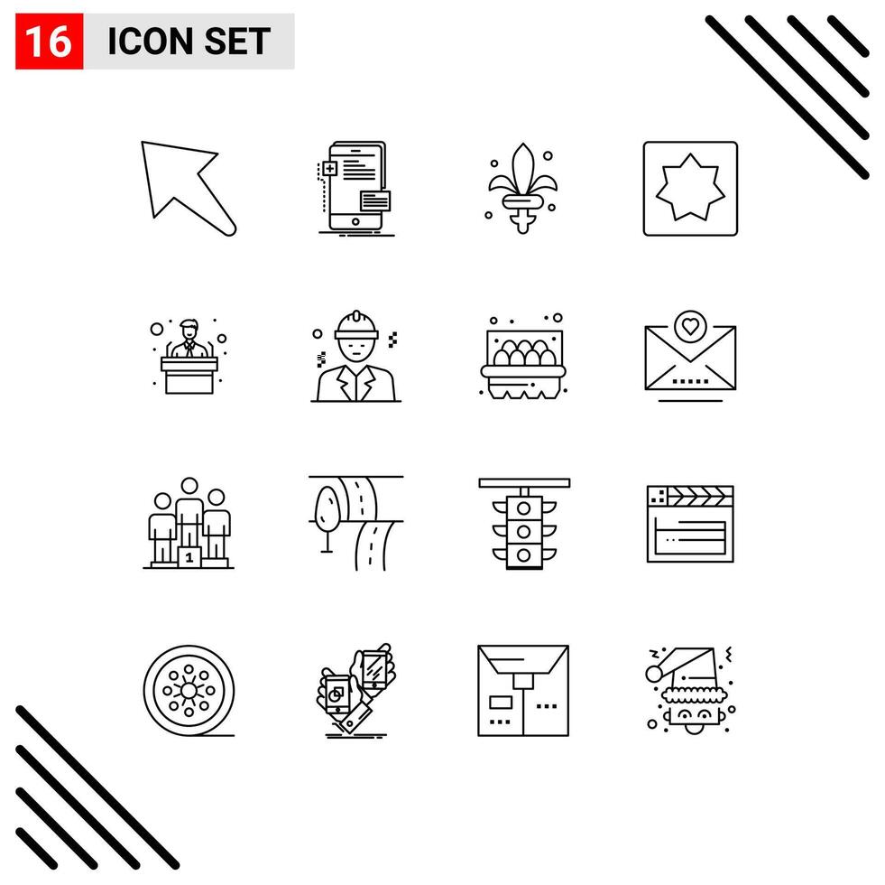 Set of 16 Commercial Outlines pack for presentation puzzle game geometry baby Editable element Design Elements vector