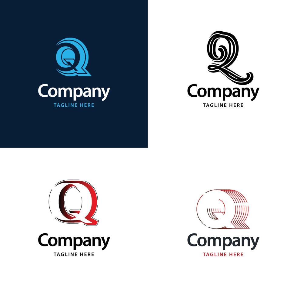 Letter Q Big Logo Pack Design Creative Modern logos design for your business vector