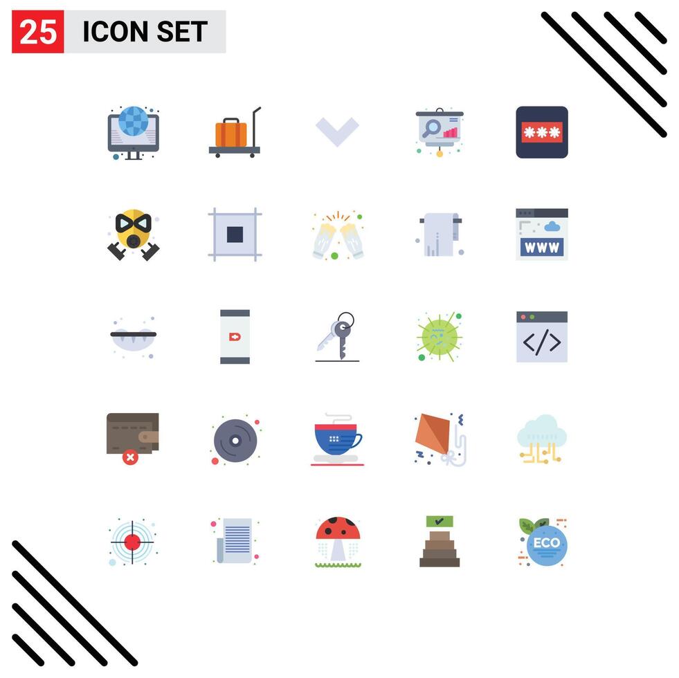 Editable element Line Pack of 25 Simple Flat Colors of layout sales weight presentation analytics Editable element Design Elements vector