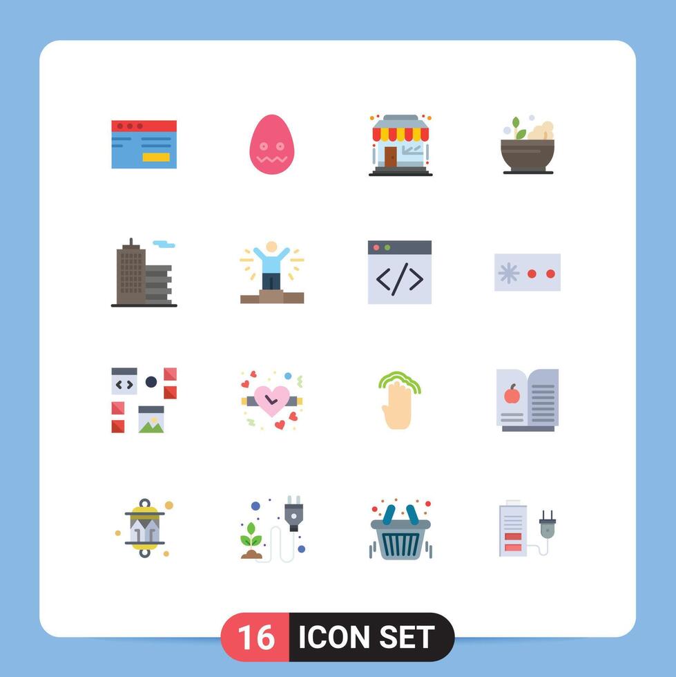 Stock element Icon Pack of 16 Line Signs and Symbols for business soup market medicine hospital Editable Pack of Creative element Design Elements vector