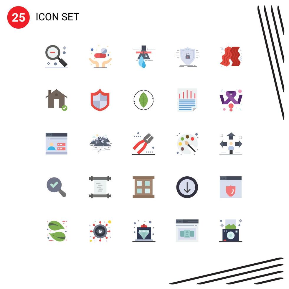 Stock element Icon Pack of 25 Line Signs and Symbols for safety firewall care defence factory Editable element Design Elements vector