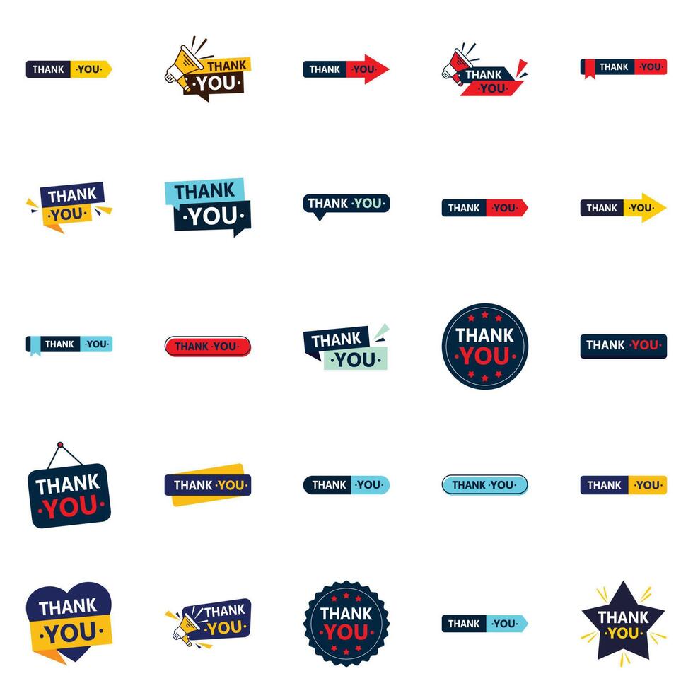 Thank You 25 Modern element Elements for a Contemporary Twist on Thanks vector