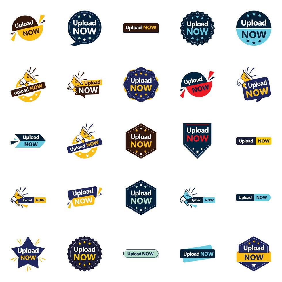 25 Versatile element Designs in the Upload Now Pack Perfect for Graphic and Product Designers vector