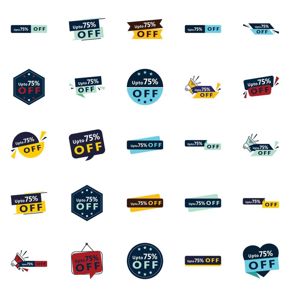 25 Premium element Designs in the Up to 70 Off Bundle Perfect for Sale Marketing vector