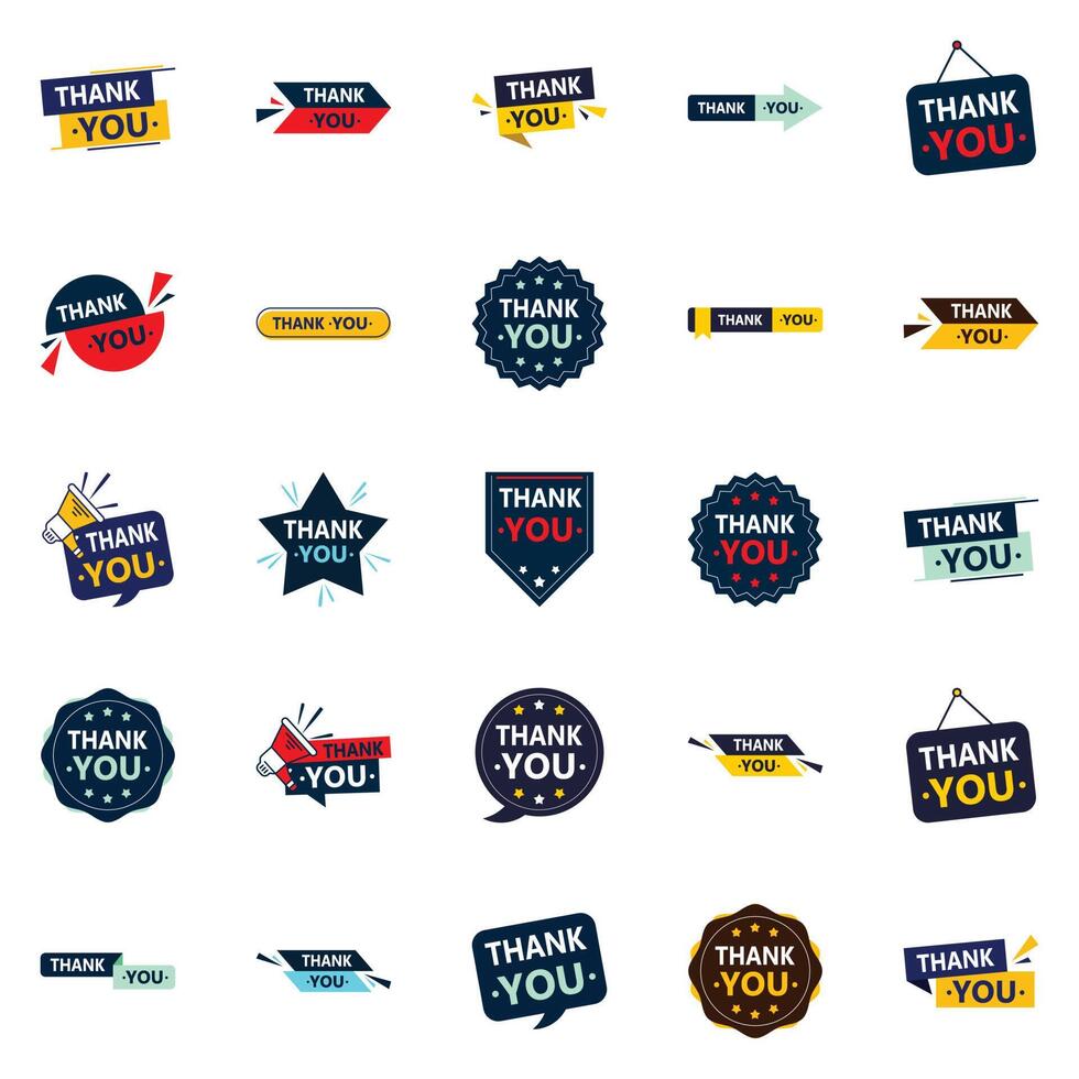 25 Unique element Designs for Showing Appreciation vector