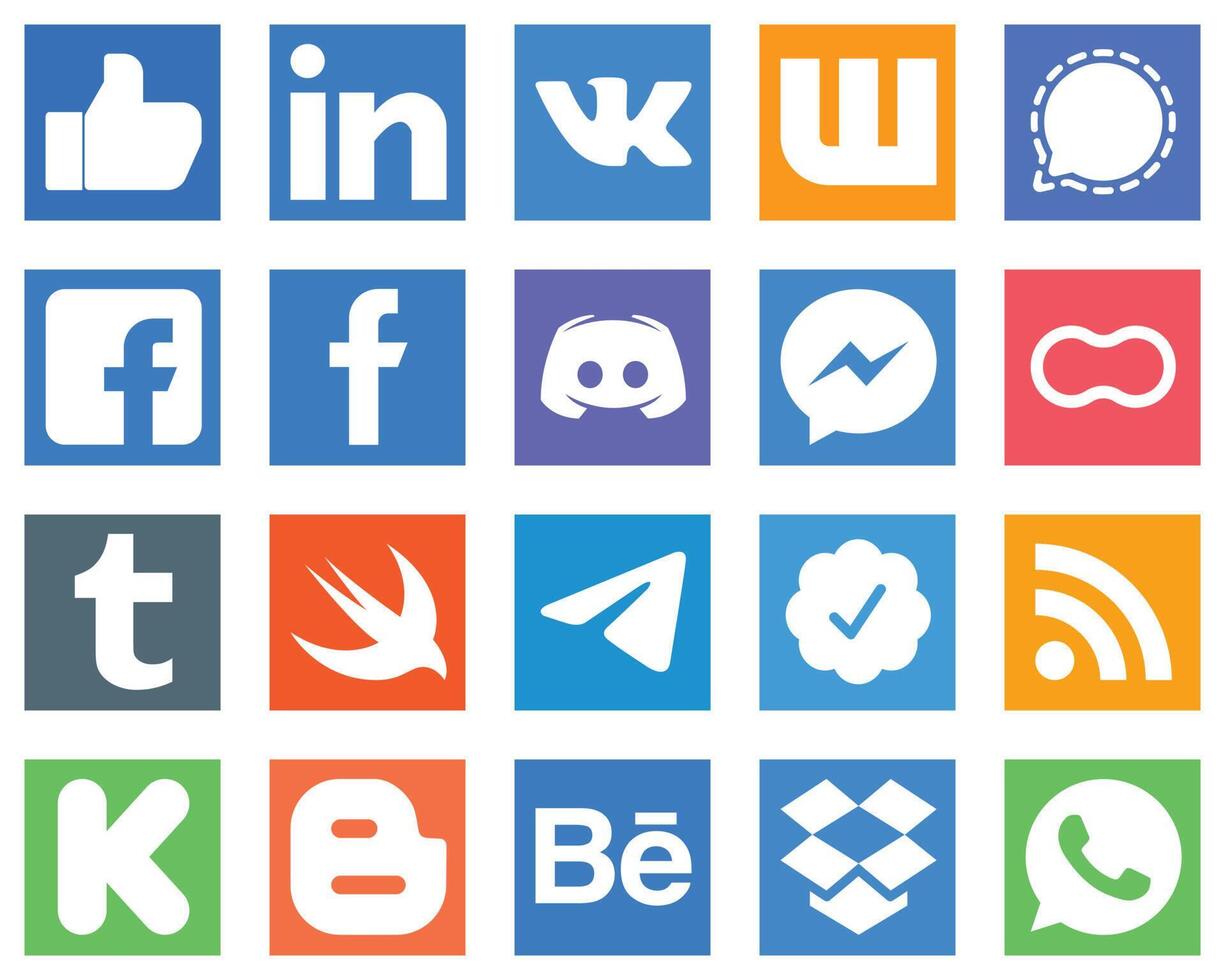 20 Social Media Icons for Your Designs such as facebook text and discord icons Versatile and high quality vector