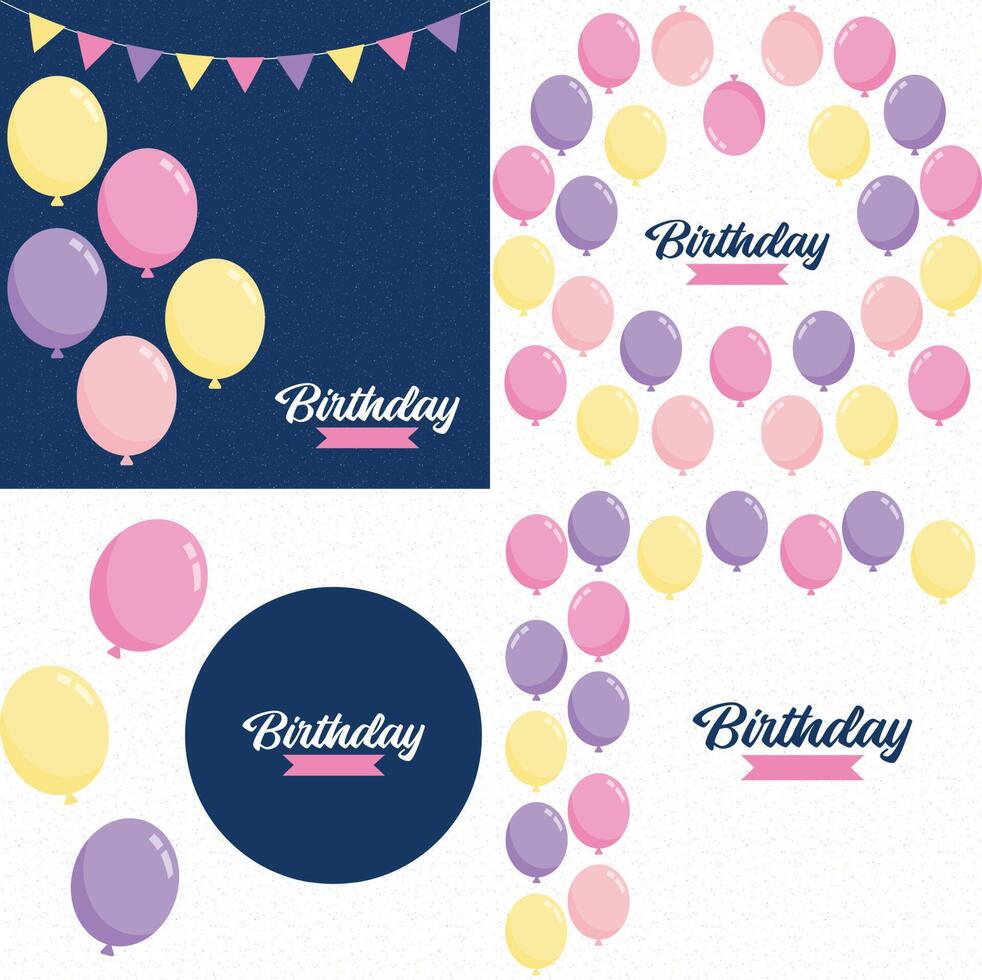 Happy Birthday in a bold geometric font with a pattern of birthday candles in the background vector