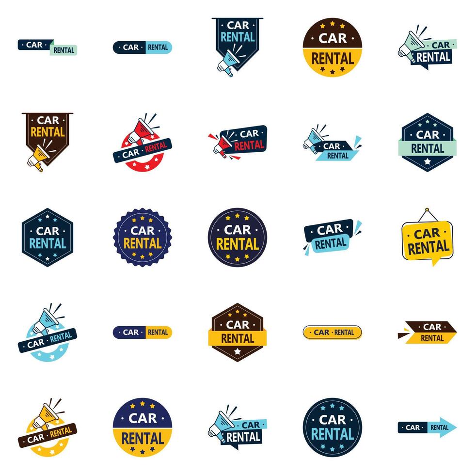 25 Fresh element designs for a new and modern look in your car rental advertising vector