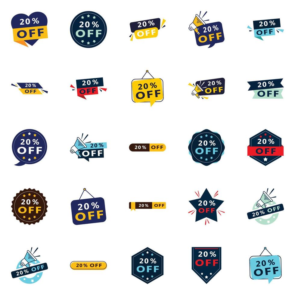 25 Vibrant 20 Off Sale Banners to Help You Stand Out vector